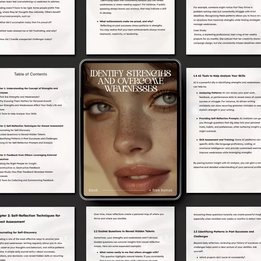 Identify Strengths and Overcome Weaknesses | Learn How to Identify Your Strengths and Weaknesses | Digital Self-Discovery eBook