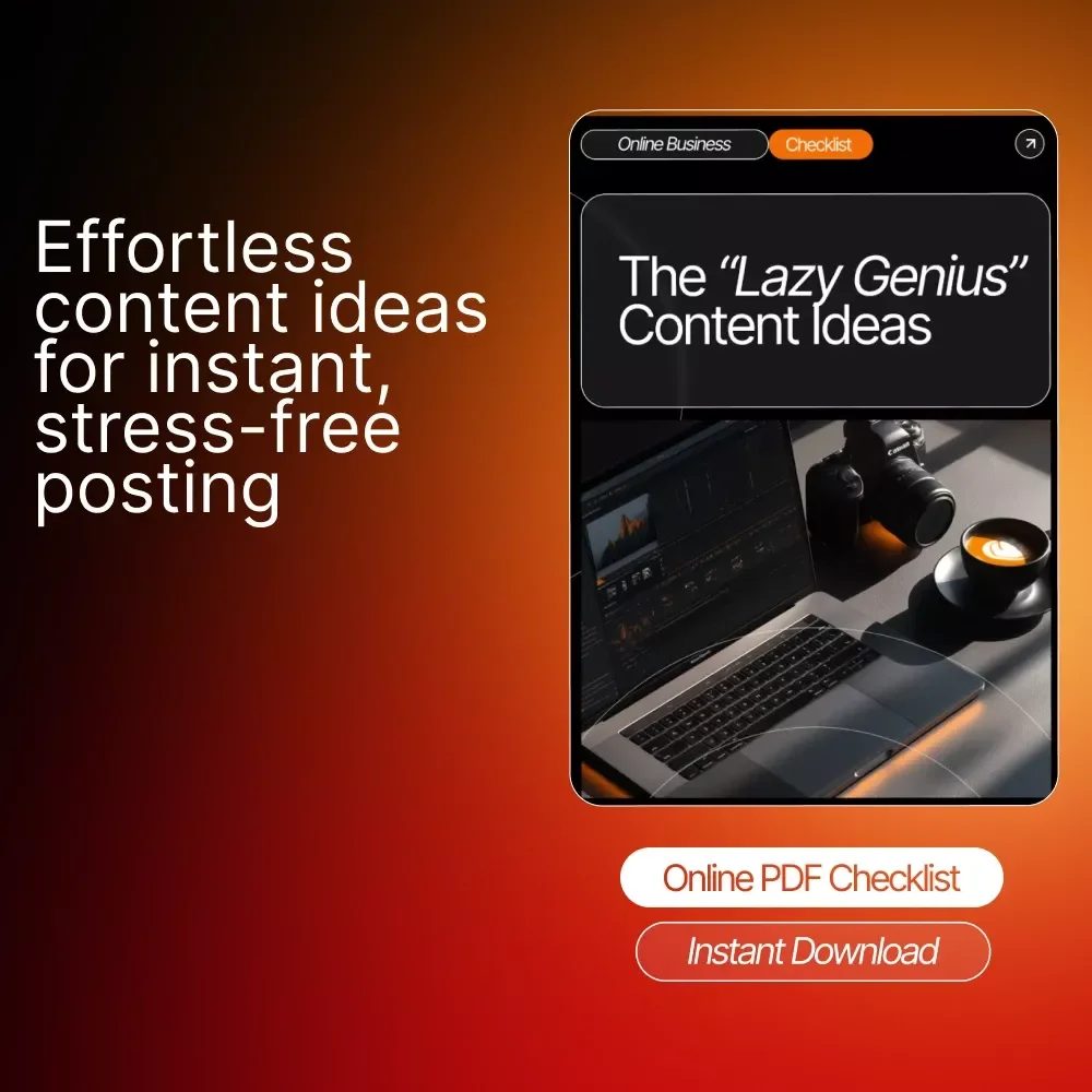 The “Lazy Genius” Content Ideas Checklist | Viral Content Ideas, Social Media Prompts, Creator Inspiration, Digital Download for Easy Content Creation