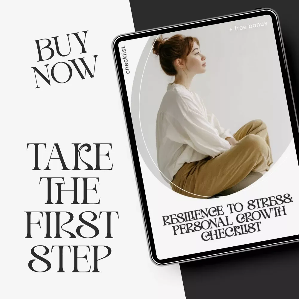 Resilience to Stress: Personal Growth Checklist | Printable Self-Improvement Guide for Emotional Strength & Mental Wellness | Digital PDF on How to Build Resilience to Stress
