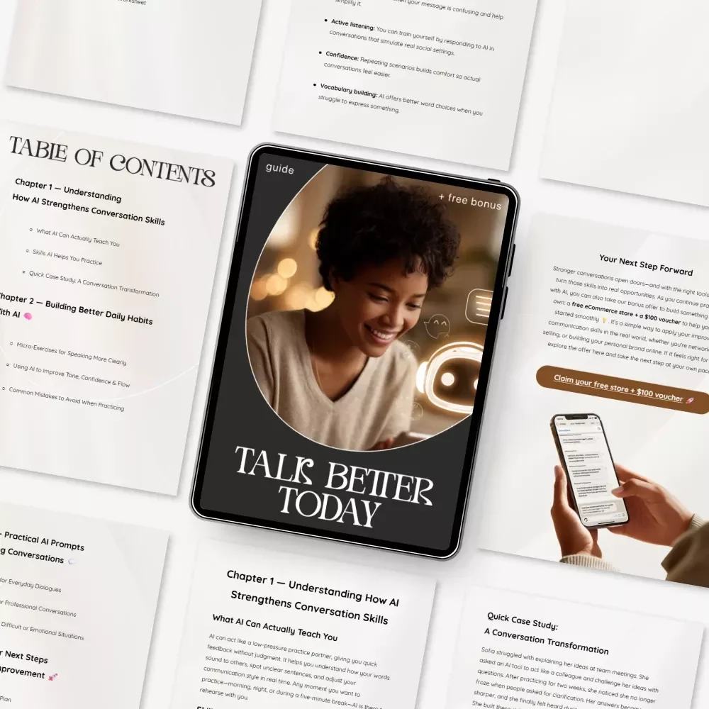 Talk Better Today | AI-Powered Communication Guide, Digital Download, Conversation Skills eBook, Daily Practice Prompts