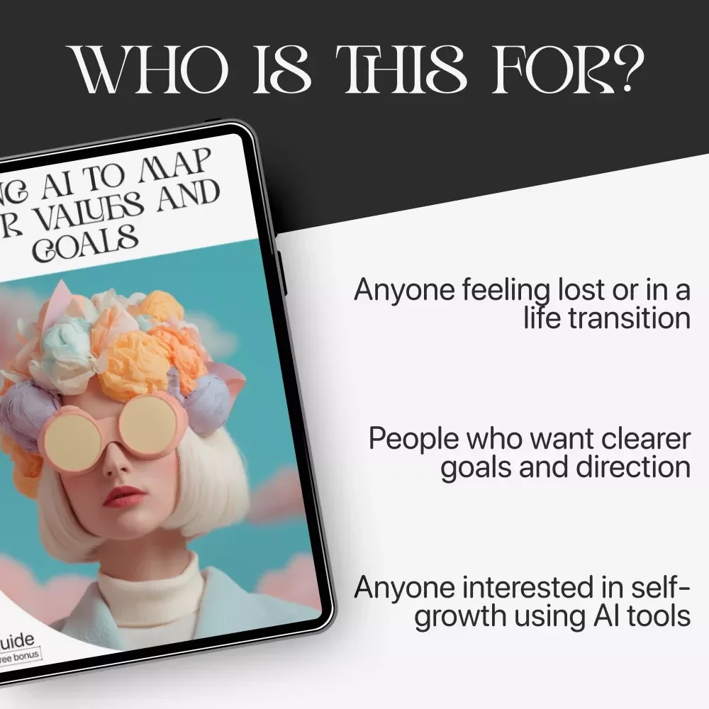 Using AI to Map Your Values and Goals | AI Personal Growth Guide, Goal Setting Workbook, Life Alignment eBook, Digital Download for Clarity and Purpose