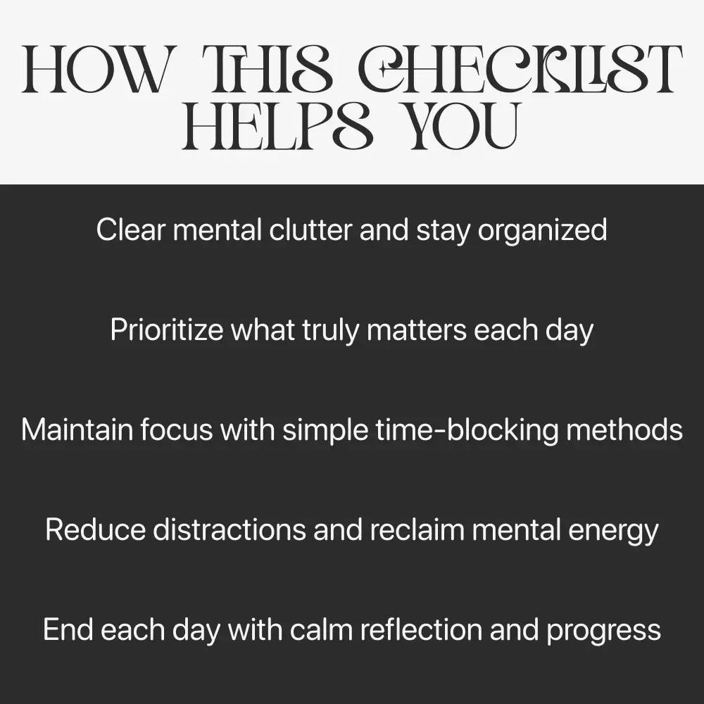 Focus Amid Chaos: Your Ultimate Survival Checklist | Ways to Stay Focused When Life Is Chaotic | Productivity & Mindset Digital Download | Instant PDF