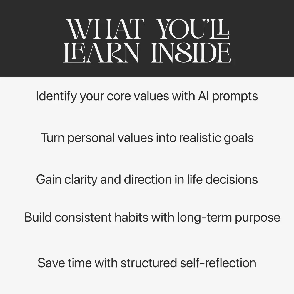 Using AI to Map Your Values and Goals | AI Personal Growth Guide, Goal Setting Workbook, Life Alignment eBook, Digital Download for Clarity and Purpose