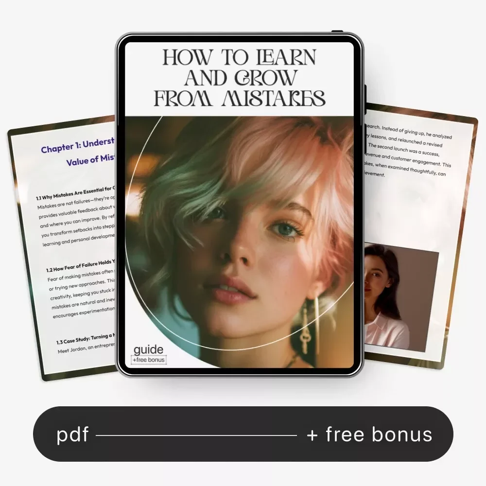 How to Learn and Grow from Mistakes – Digital Guide | how to grow from mistakes Mindset, Self-Growth & Resilience eBook for Personal Development