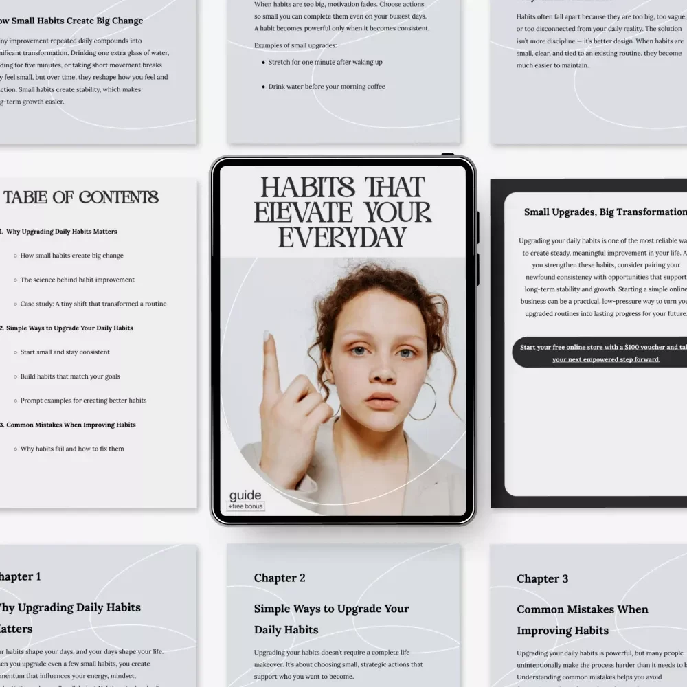 Habits That Elevate Your Everyday | Digital Guide for Ways to Upgrade Your Daily Habits, Productivity & Personal Growth eBook