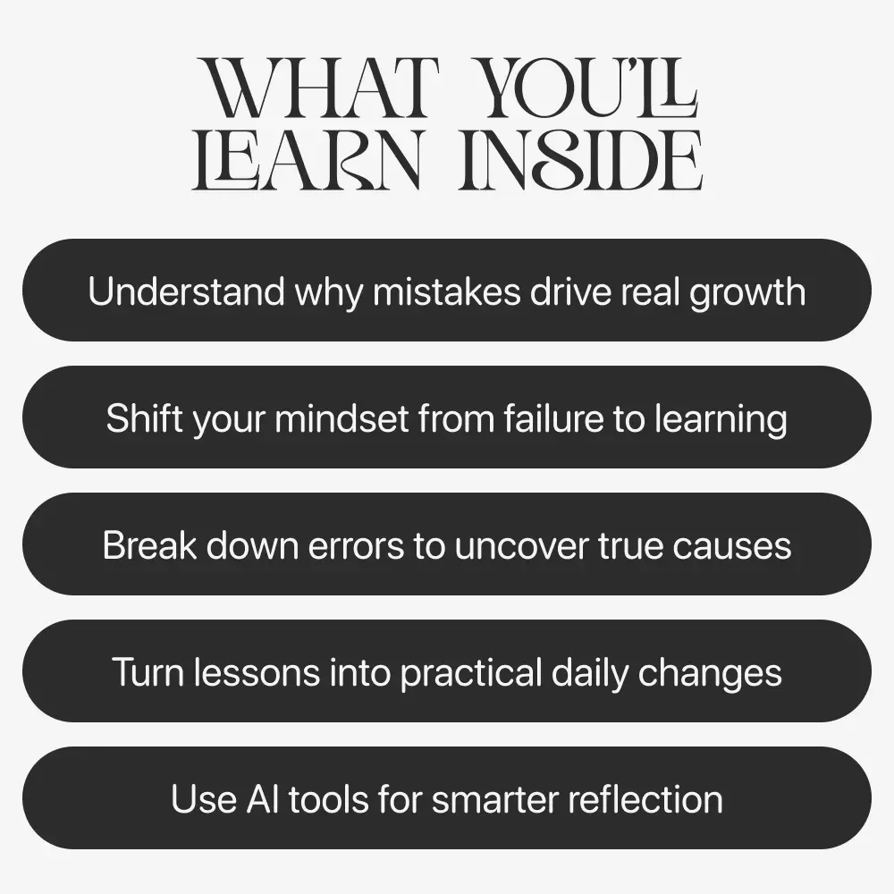 Learn from Mistakes | Self-Reflection & Growth Checklist for Personal Development | How to Learn from Mistakes Effectively