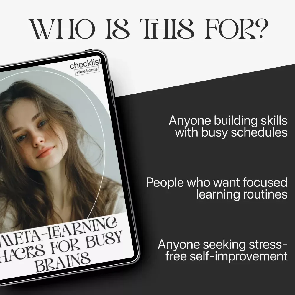 Meta-Learning Hacks for Busy Brains – Digital Checklist | Meta Learning Tricks for Busy People | Instant Download Study Guide for Productivity & Fast Skill Building