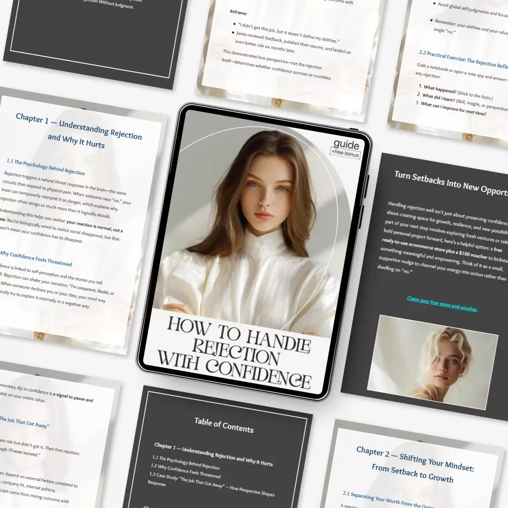 How to Handle Rejection with Confidence — Digital Self-Growth Guide for Emotional Resilience | Printable Mindset Workbook | Personal Development eBook | how to handle rejection without losing confidence