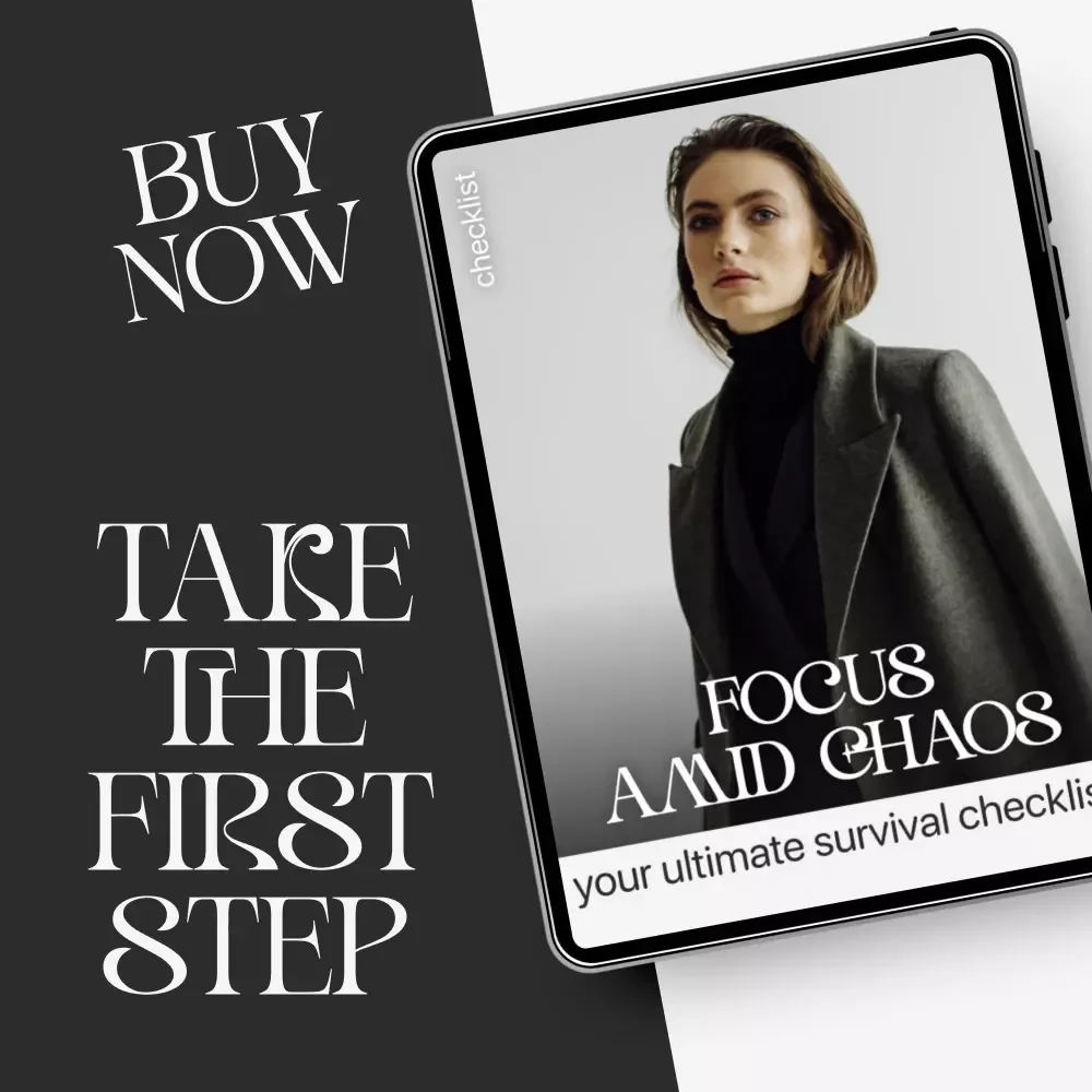 Focus Amid Chaos: Your Ultimate Survival Checklist | Ways to Stay Focused When Life Is Chaotic | Productivity & Mindset Digital Download | Instant PDF