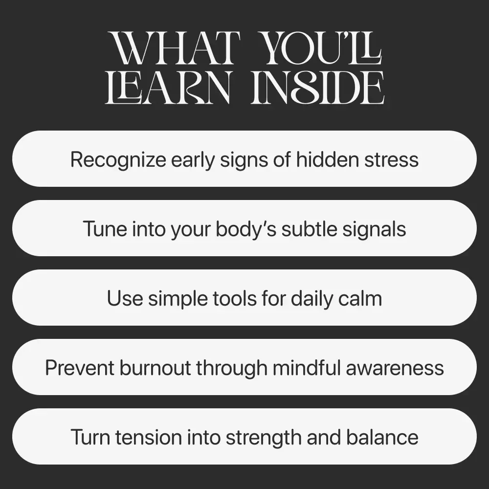 Spotting Hidden Stress in Your Body Before It Hits | Wellness eBook for Mind-Body Awareness | Learn how to notice hidden stress in my body | Digital Download for Calm, Health, and Self-Awareness