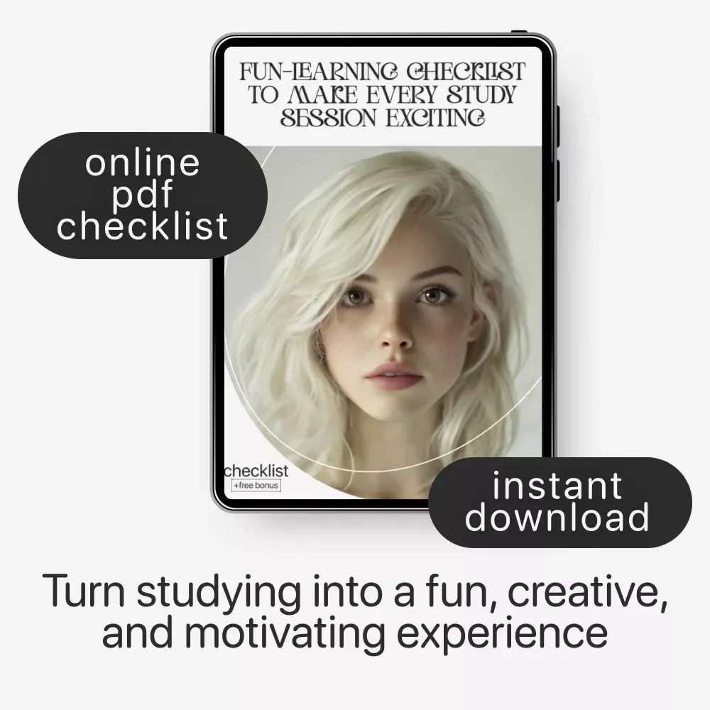 Fun-Learning Checklist to Make Every Study Session Exciting | Digital Download for Students & Lifelong Learners | Learn how to make learning feel fun again | Printable Motivation and Productivity Tool
