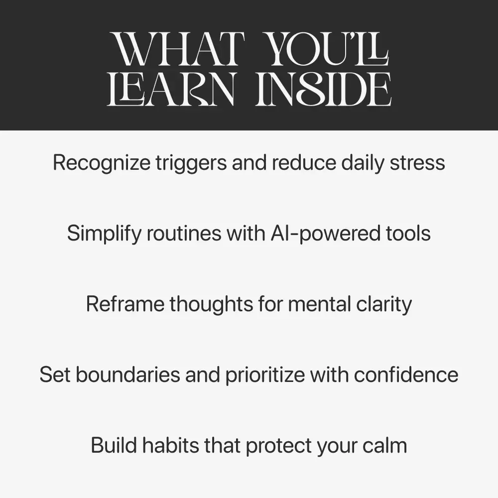 Your Smart Guide to Stop Feeling Overwhelmed | Digital Self-Help eBook for Calm and Focus | Learn how to stop getting overwhelmed with AI-Assisted Strategies | Instant Download for Stress Relief and Clarity