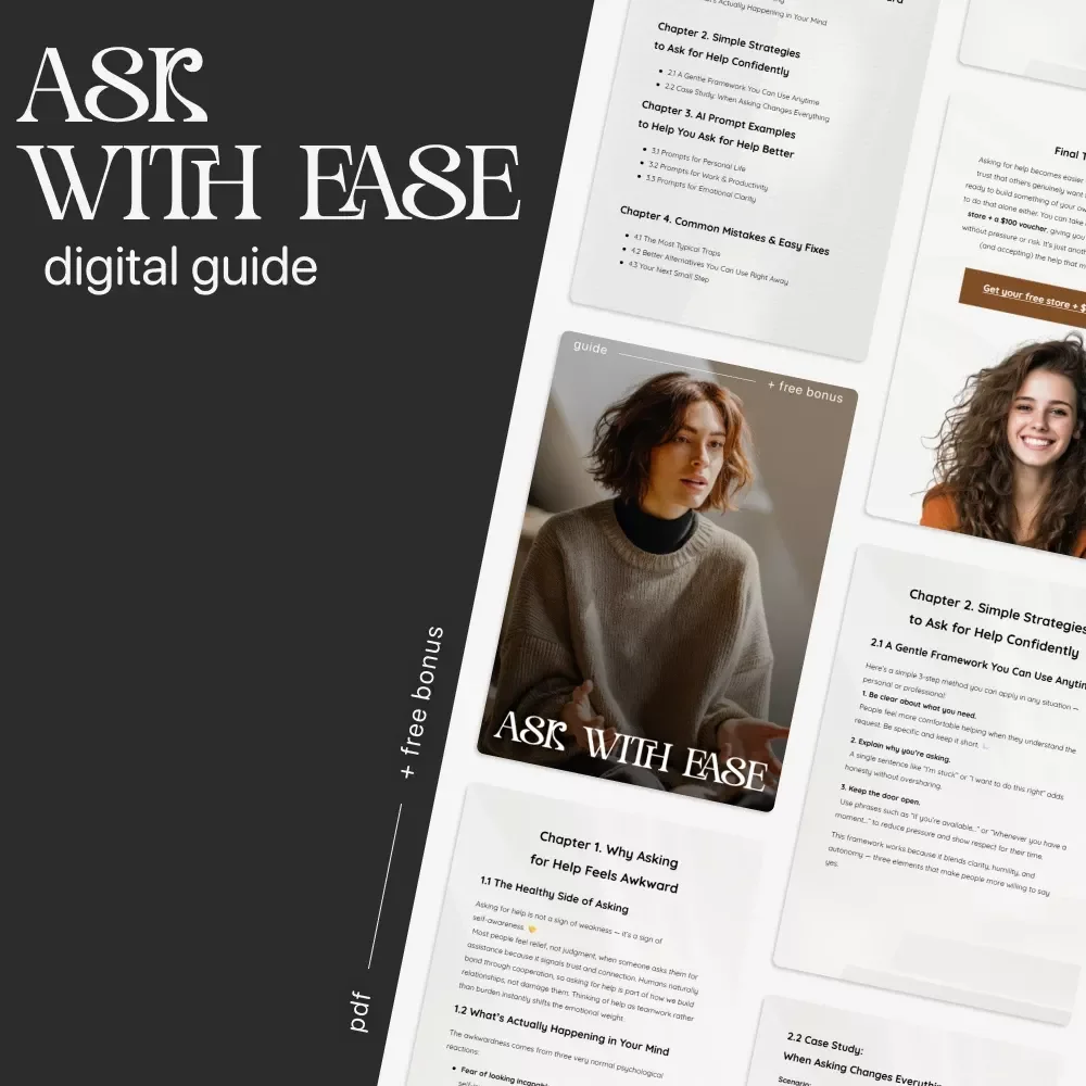 Ask With Ease – Digital Guide for Confident Communication | How to Ask for Help Without Feeling Awkward | Self-Growth eBook for Everyday Support