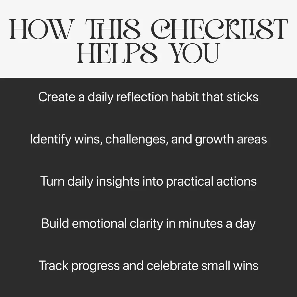 The Daily Reflection Ritual: Turn Thoughts into Action | Digital Checklist | How to Create a Daily Reflection Habit