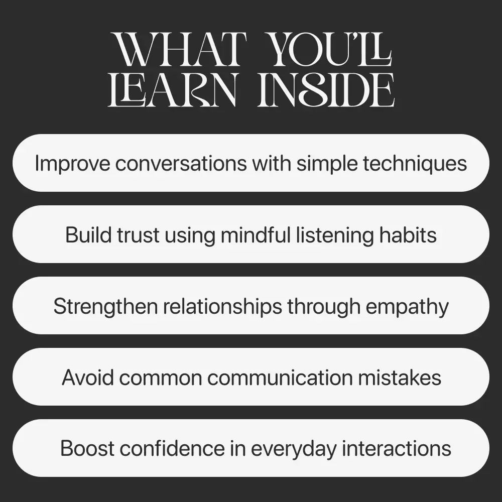 Listening That Connects – Active Listening Guide eBook, Conversation Skills Workbook, Emotional Awareness Checklist, Communication Improvement Digital Download