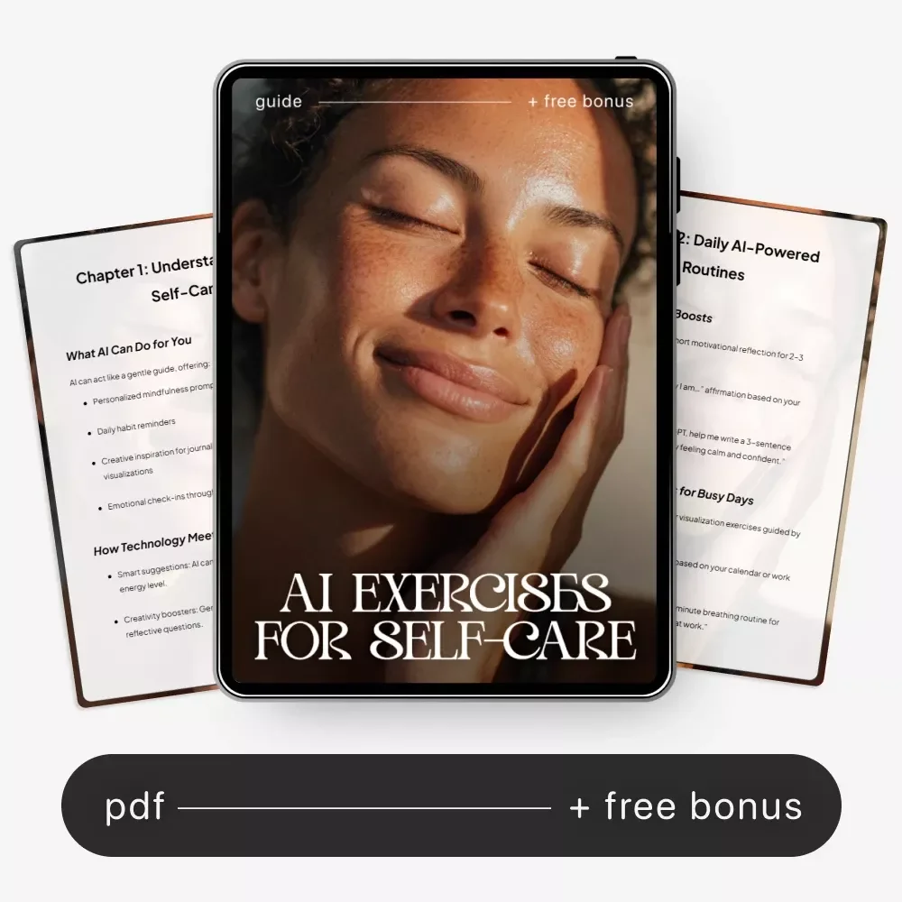 AI Exercises for Self-Care | Digital Guide for Mindfulness & Wellness | AI Exercises for Self-Care Routines, Stress Relief, Journaling Prompts, Mental Health Planner, Instant Download