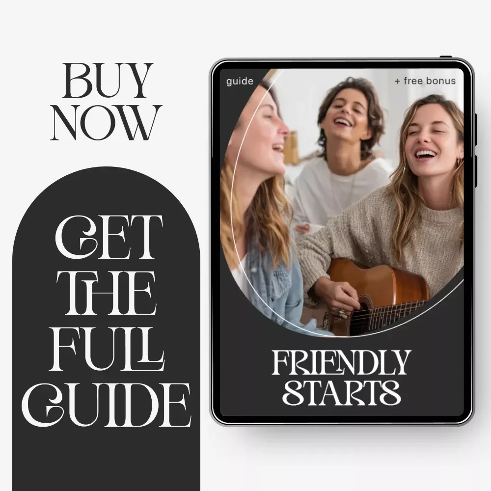 Friendly Starts — Adult Friendship Guide | Make New Friends | Social Confidence Workbook | Digital Download