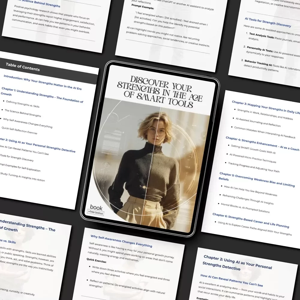 Discover Your Strengths in the Age of Smart Tools | Digital eBook for Personal Growth, Self-Awareness & AI Coaching | Learn How to Use AI to Discover My Strengths