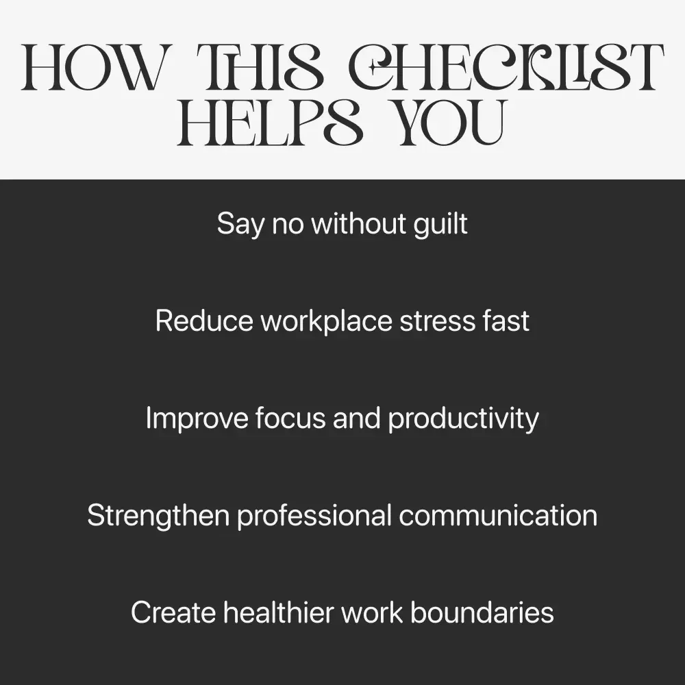 A Playful Checklist for Setting Boundaries with Coworkers | Digital Download for Professionals | Guide on how to set boundaries with coworkers for Better Work-Life Balance