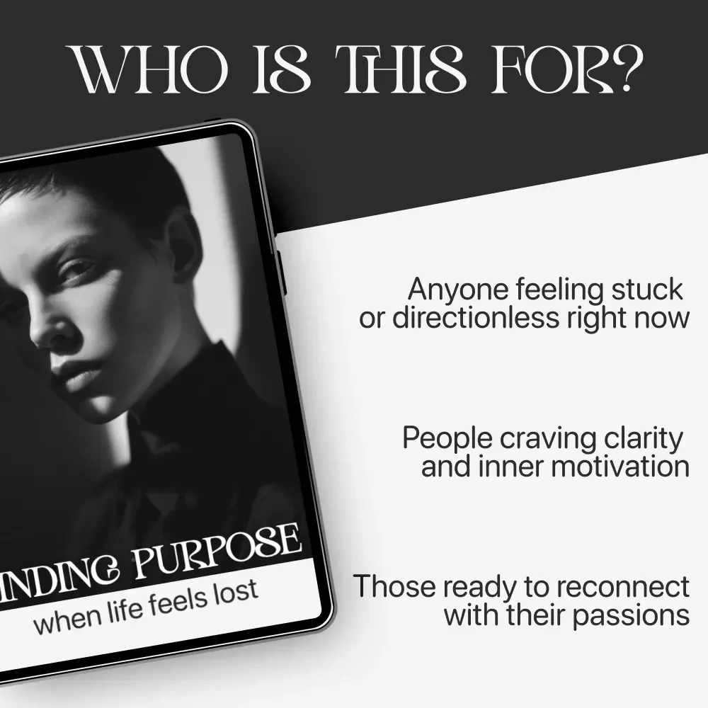 Finding Purpose When Life Feels Lost | Self-Discovery Digital Guide | Learn ways to find purpose when life feels aimless | Printable Workbook for Clarity, Motivation, and Direction