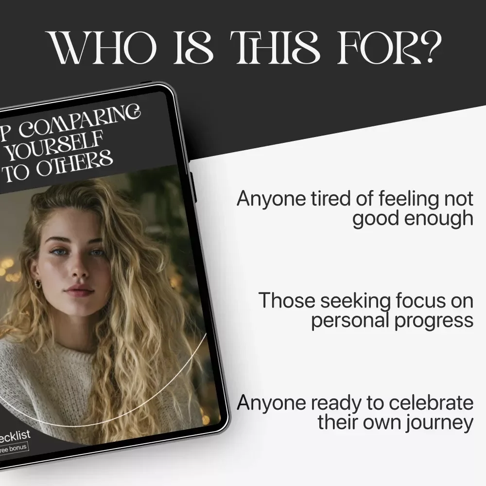 Stop Comparing Yourself to Others | Digital Self-Reflection Checklist | Learn how to stop comparing yourself to others | Printable Mindset and Growth Tool for Confidence and Clarity