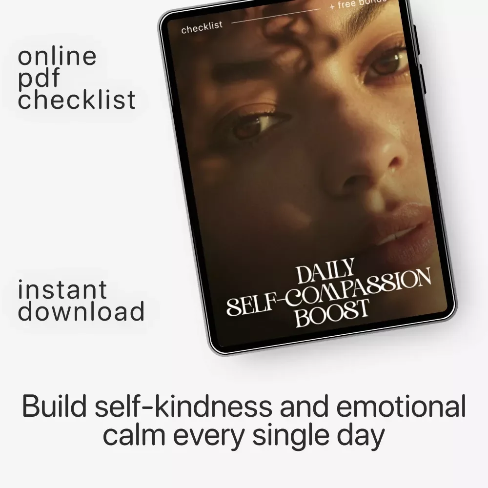 The Daily Self-Compassion Boost Checklist | How to Practice Self-Compassion Daily | Digital Printable for Mindfulness, Self-Love & Emotional Wellness | Instant Download