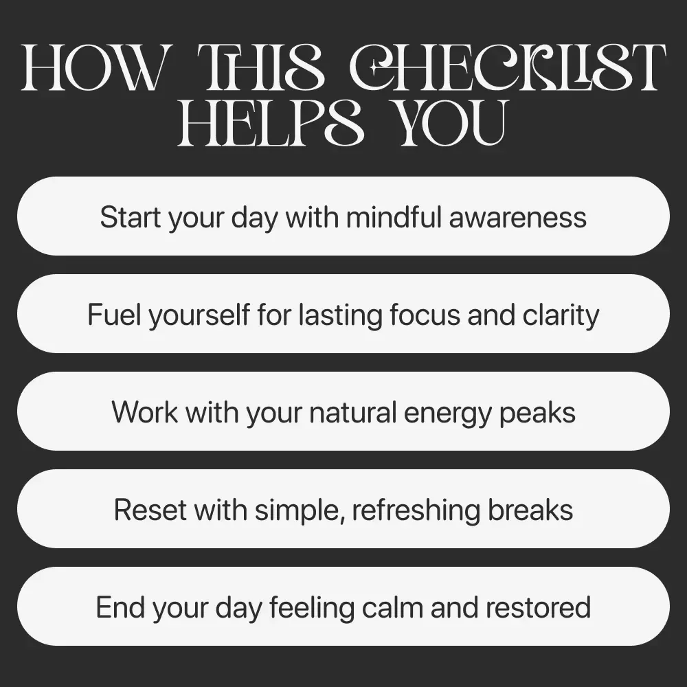 The Daily Energy Manager | Printable Checklist | How to Manage Your Energy Throughout the Day