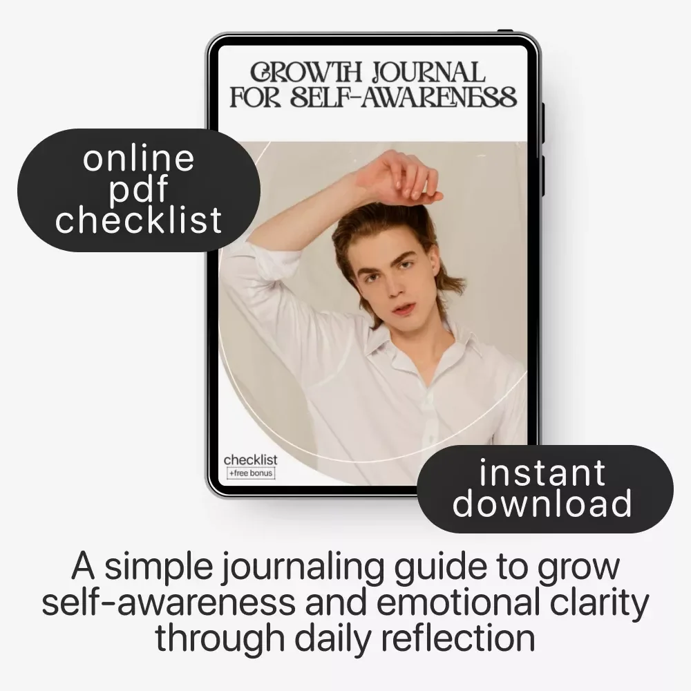 Growth Journal for Self-Awareness | Digital Checklist Printable | Mindfulness & Reflection Planner | growth journal for self awareness