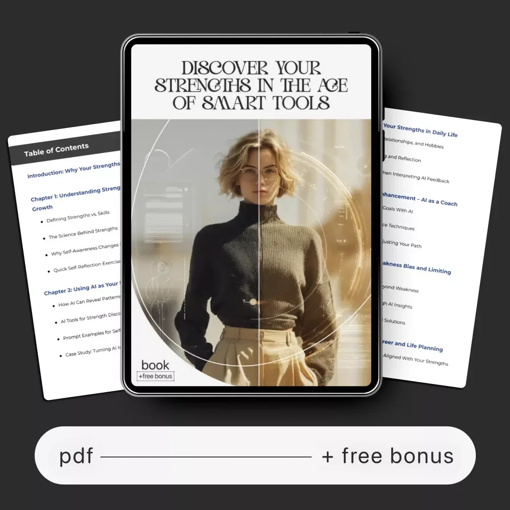 Discover Your Strengths in the Age of Smart Tools | Digital eBook for Personal Growth, Self-Awareness & AI Coaching | Learn How to Use AI to Discover My Strengths