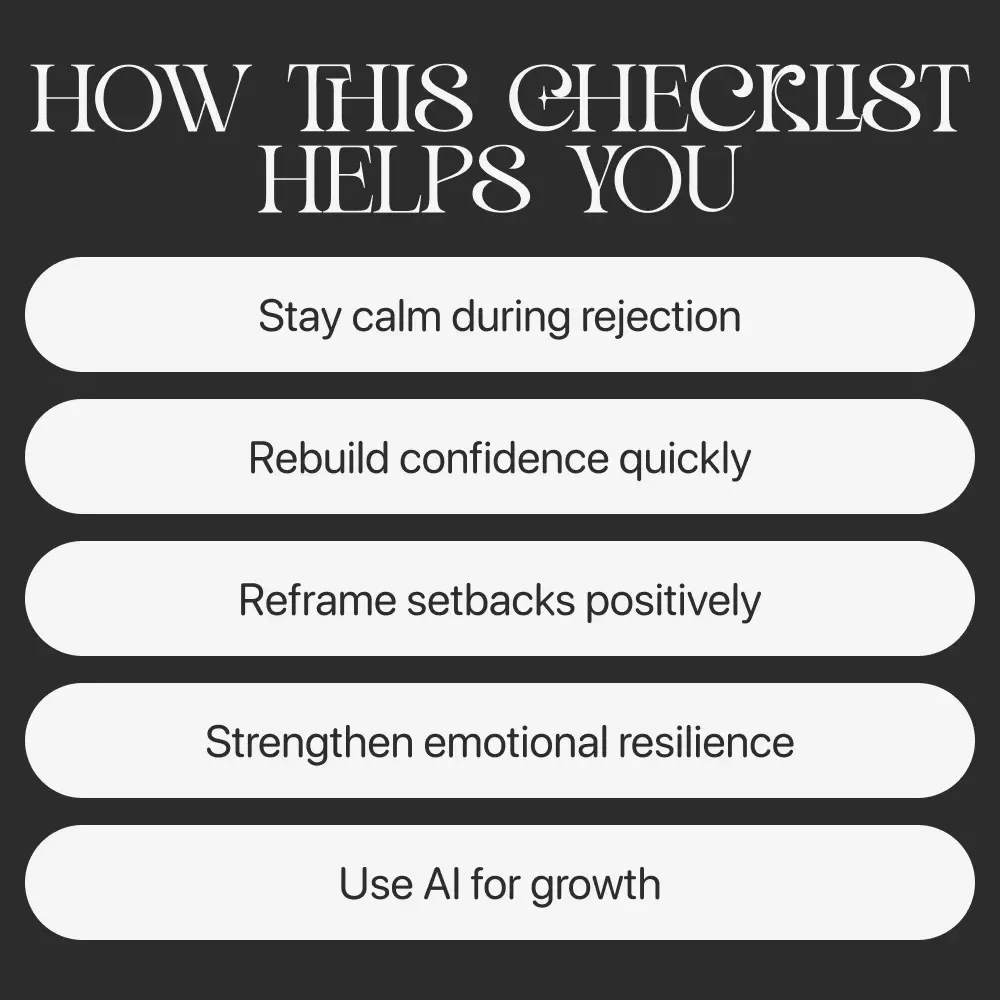 Facing Rejection with Dignity Checklist | How to Face Rejection with Dignity Emotional Resilience Guide | Digital Download for Confidence & Personal Growth