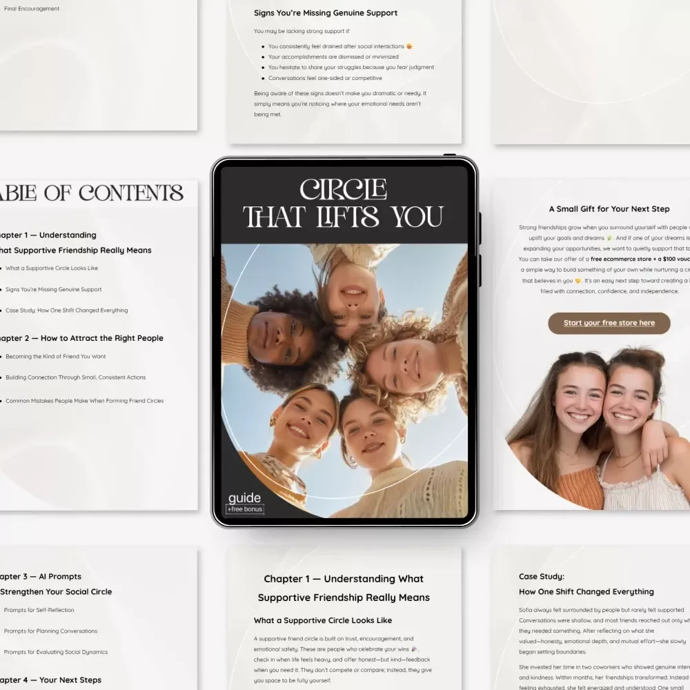 Circle That Lifts You — Supportive Friendship Guide, Social Circle Growth eBook, Attract Genuine Connections, Personal Growth Digital Download