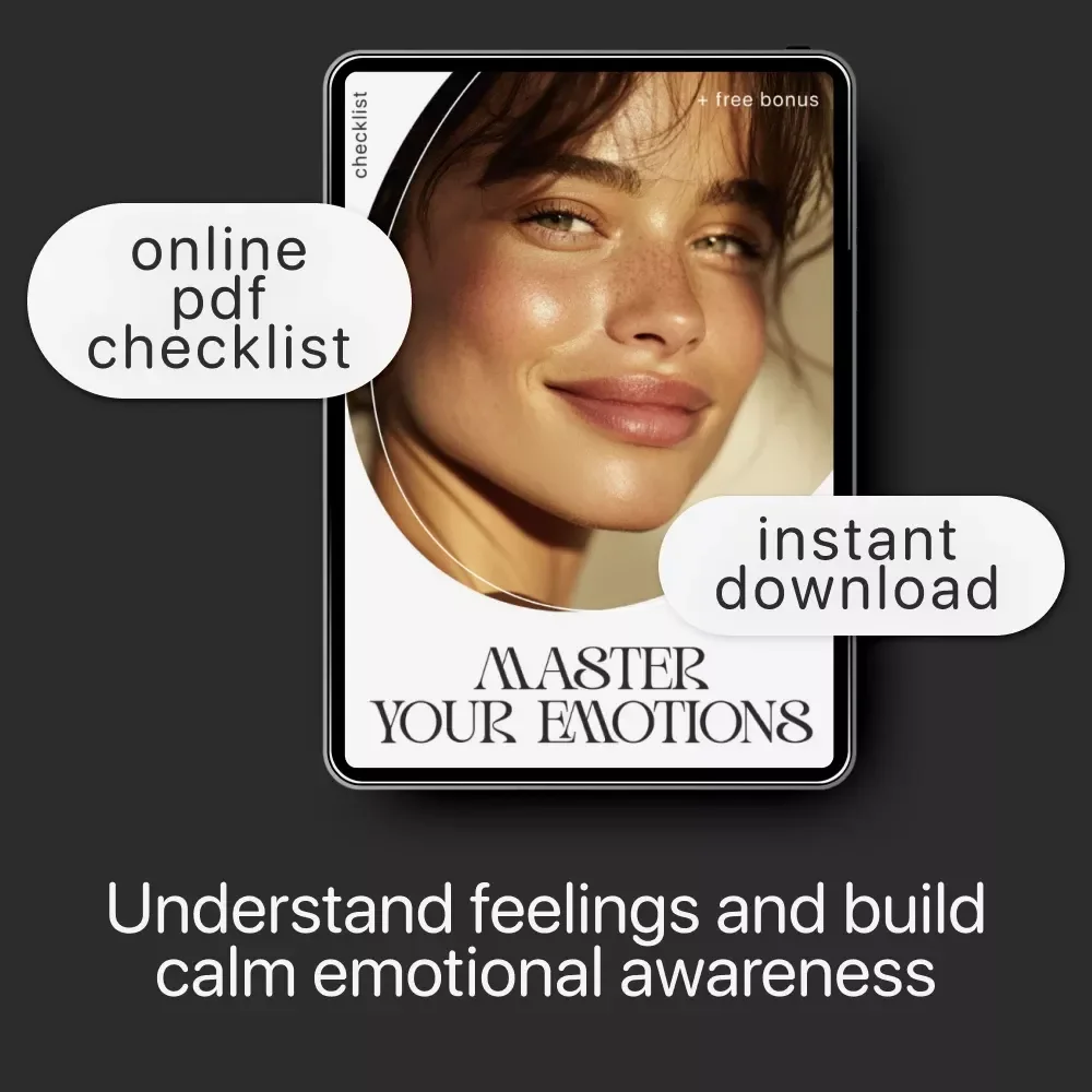 Master Your Emotions: Fun and Simple Checklist | How to Improve Emotional Awareness | Digital Self-Growth Printable for Mindfulness & Emotional Intelligence