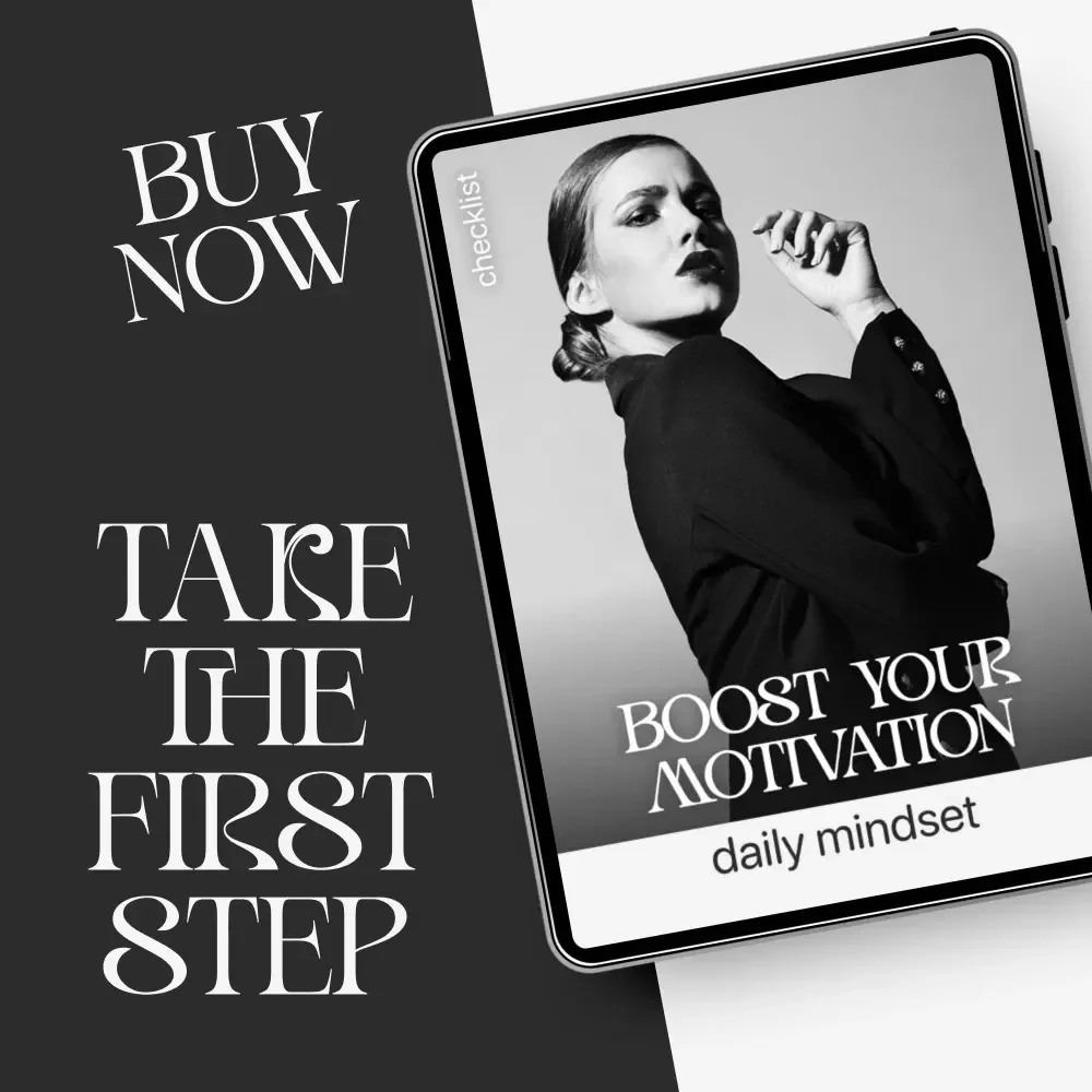 Boost Your Motivation: Daily Mindset Checklist | Motivation and Mindset Tips | Digital Self-Improvement Planner | Instant Download