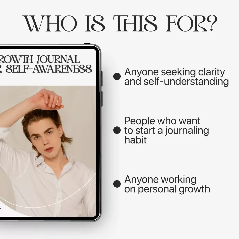 Growth Journal for Self-Awareness | Digital Checklist Printable | Mindfulness & Reflection Planner | growth journal for self awareness
