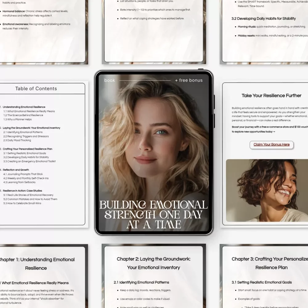 Building Emotional Strength One Day at a Time | Digital Ebook + planner for emotional resilience | Daily Resilience Planner, Emotional Wellness Guide, Self-Growth Journal