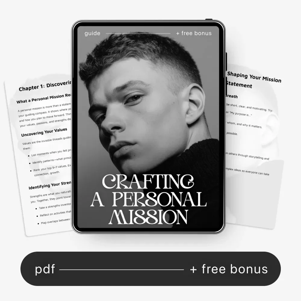 Crafting a Personal Mission | Digital Life Purpose Guide | Learn how to create a personal mission | Printable Workbook for Self-Discovery and Direction