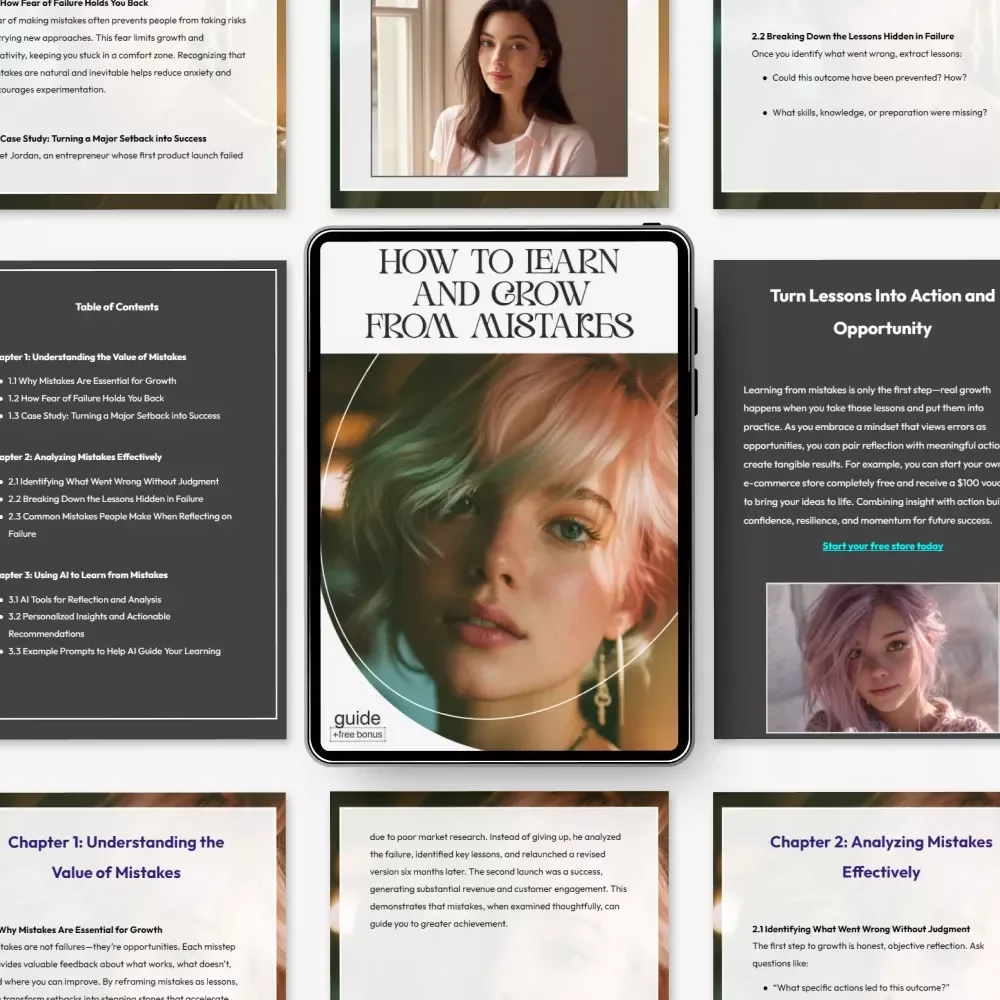 How to Learn and Grow from Mistakes – Digital Guide | how to grow from mistakes Mindset, Self-Growth & Resilience eBook for Personal Development