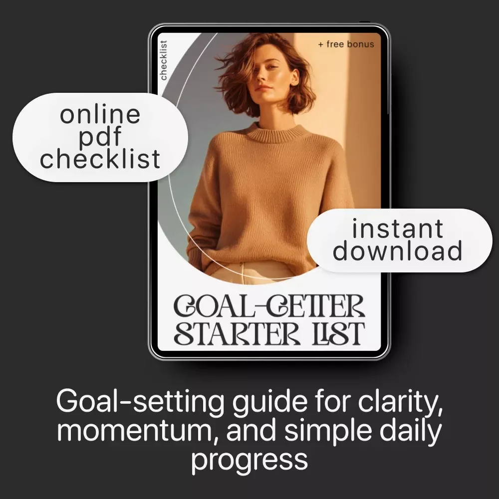 Goal-Getter Starter List | Printable Goal Setting Guide, Digital Planner Insert, Productivity eBook, Personal Growth Checklist for Intentional Planning