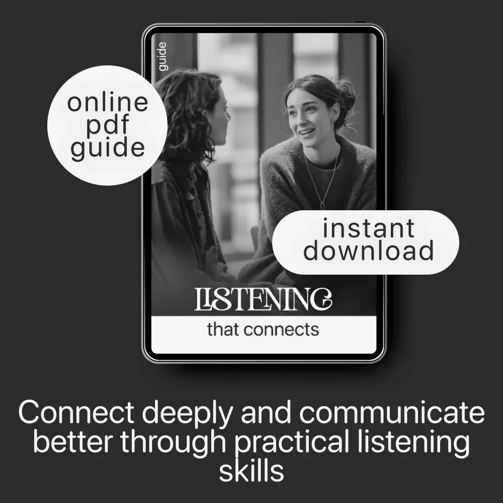 Listening That Connects – Active Listening Guide eBook, Conversation Skills Workbook, Emotional Awareness Checklist, Communication Improvement Digital Download