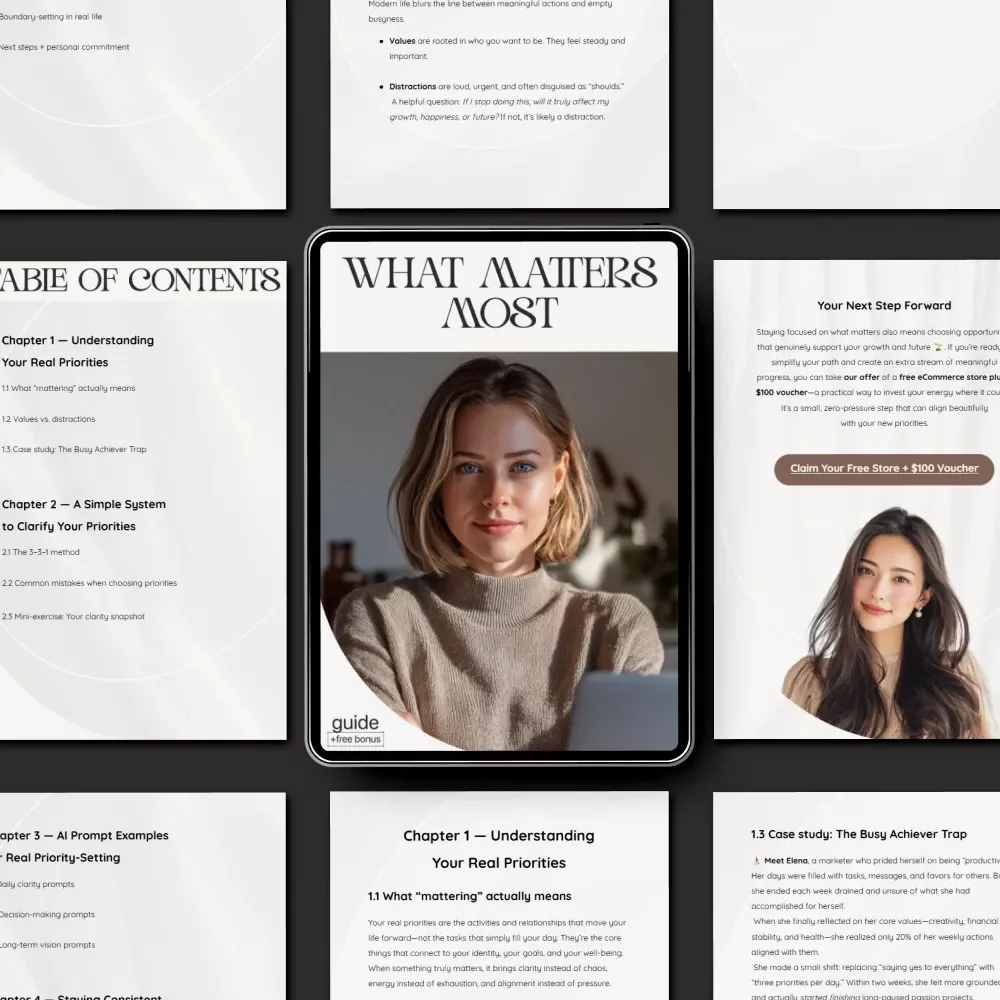 What Matters Most — Priority-Setting guide eBook & printable checklist for intentional living, productivity, and daily clarity