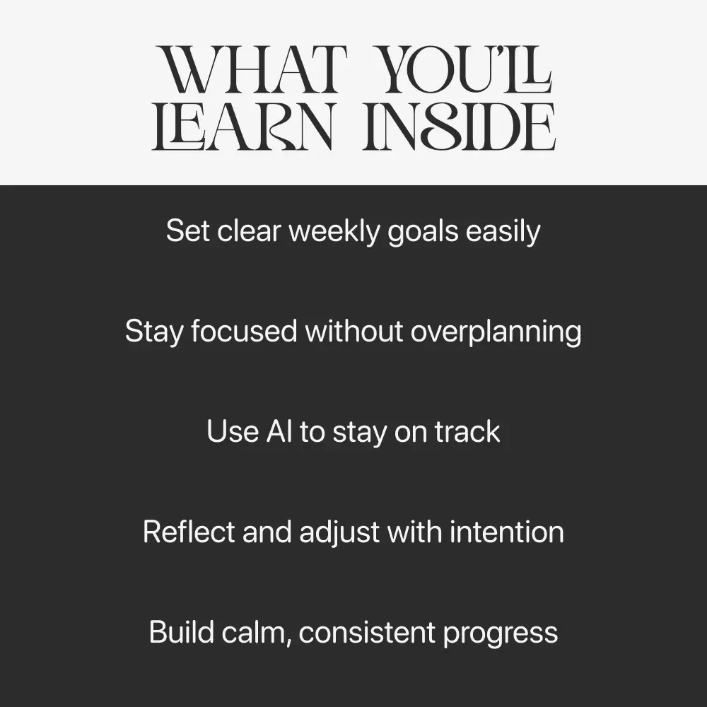 Your Week of Growth Starts Here | Guide with AI Prompts for Creating a Weekly Growth Plan and Building Focused Progress