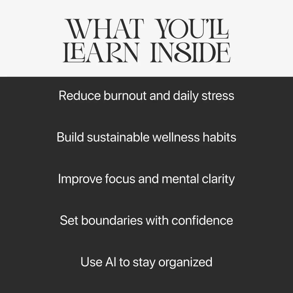 Mastering Work and Wellness in the Modern World | How to Balance Work and Wellness eBook for Professionals | Digital Life Balance Guide & Stress Management Planner