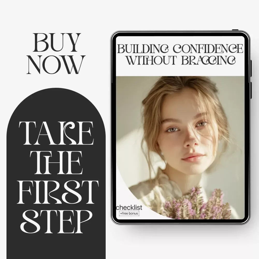 Building Confidence Without Bragging | Digital Checklist for Self-Growth and Emotional Intelligence | Learn how to build confidence without bragging | Printable Guide for Daily Confidence Habits