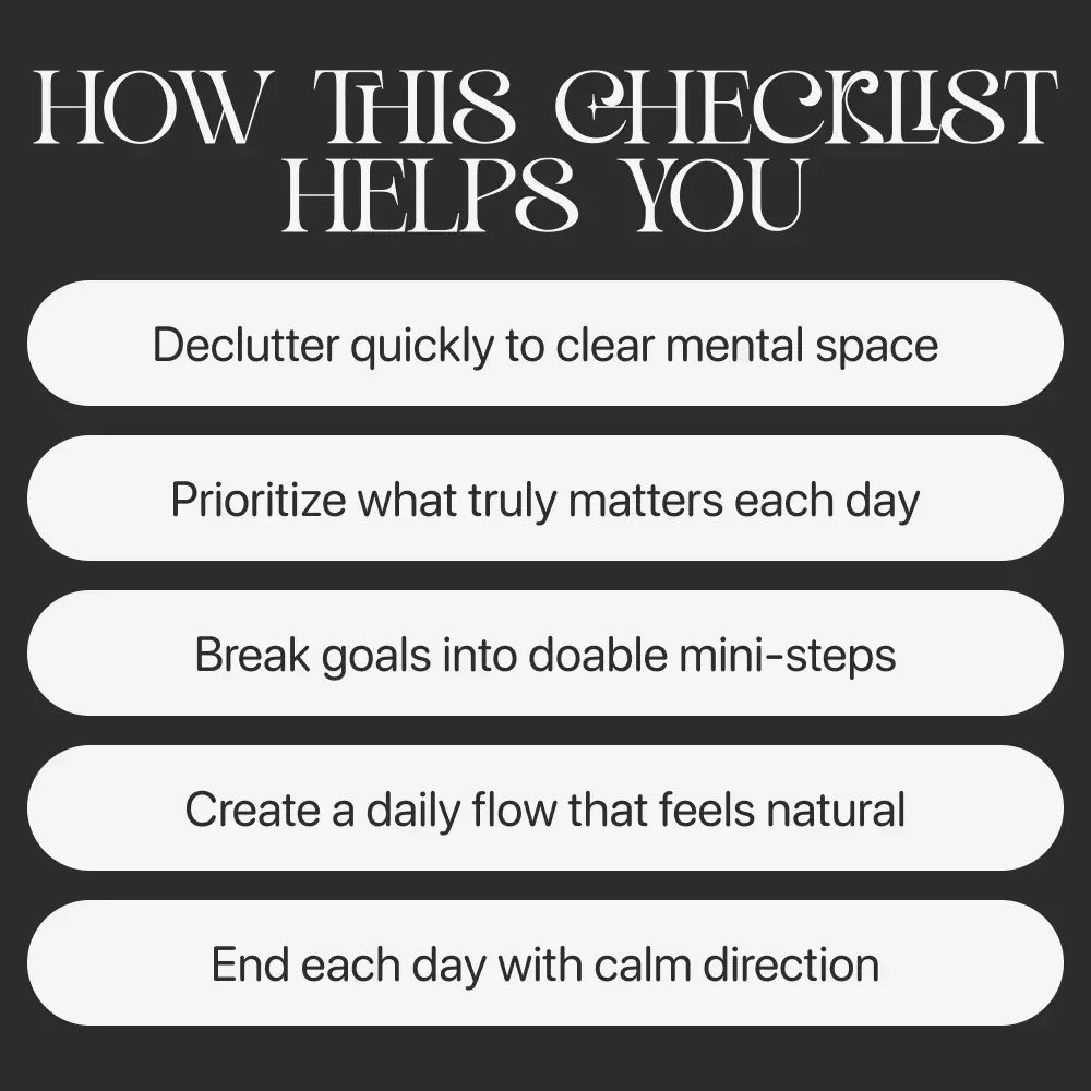 The Mess-to-Order Structure Builder | Printable Organization & Productivity Checklist | How to Create Structure When Life Feels Messy