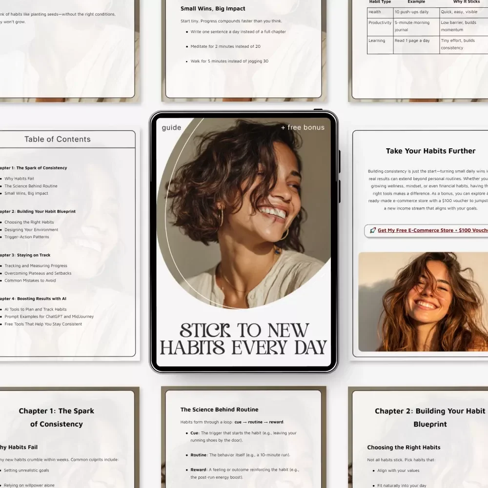 Stick to New Habits Every Day – Digital Guide | how to stay consistent with new habits, Habit Building PDF, Productivity & Self Improvement Resource