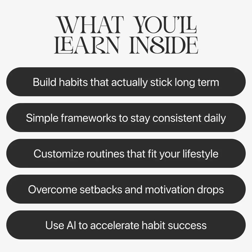 Stick to New Habits Every Day – Digital Guide | how to stay consistent with new habits, Habit Building PDF, Productivity & Self Improvement Resource