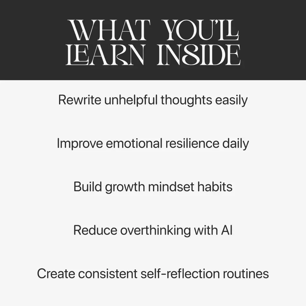 Using AI to Transform Unhelpful Thoughts | Digital Guide | How to Use AI to Rewrite Unhelpful Thoughts | Mindset Reframing eBook | Personal Growth Download