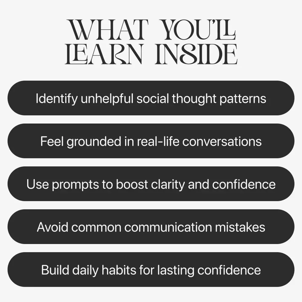 Confident Conversations | Digital Download Guide for Social Confidence, Rewriting Social Stories, Prompting Your Way to Confidence, Common Mistakes & How to Avoid Them, Next Steps for Real-World Confidence | Social Skills eBook for Anxiety & Clarity