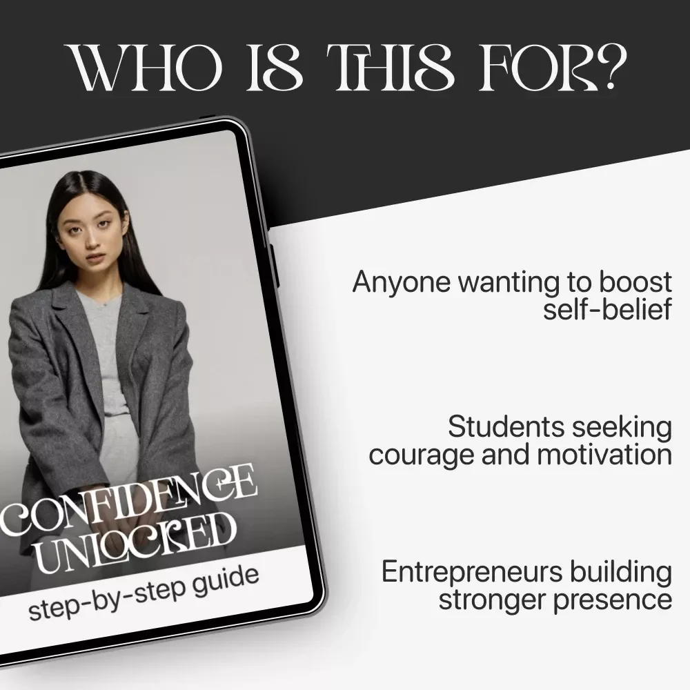 Confidence Unlocked: Step-by-Step Guide | How to Build Self-Confidence Step by Step | Printable Self-Growth Checklist for Motivation & Mindset | Digital Download