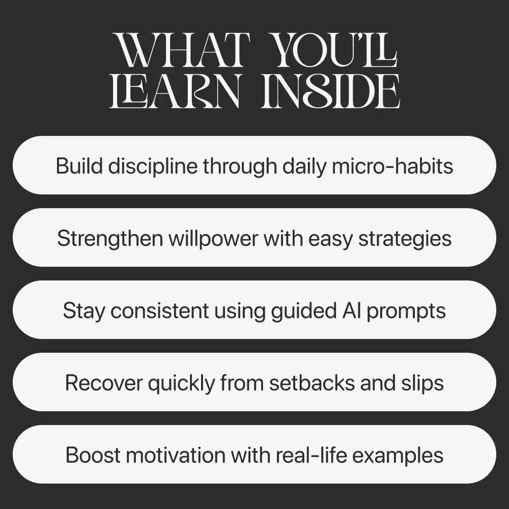 Stronger Every Day — Digital Self-Discipline Guide | Mindset Workbook, Daily Habit Builder, Motivation eBook | how to boost self-discipline naturally
